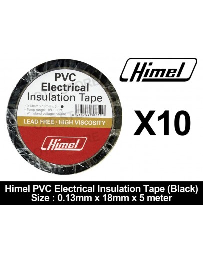 0.13MM X 18MM 5MM PVC TAPE (BLACK) [HIMEL]
